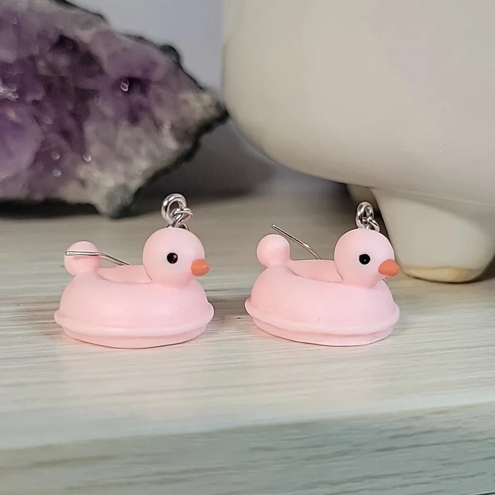 Rubber Duck Pool Float Earrings